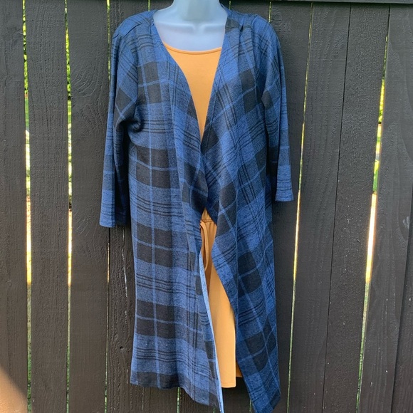 New without tags navy black long knit duster XL - Picture 5 of 6